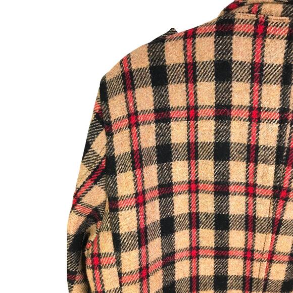 Brown Sound Wool Blend Plaid Button Up Long Sleeve Flannel Jacket Men’s M - Picture 6 of 11
